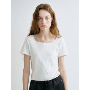 S Lace Square Neck Tshirt_White