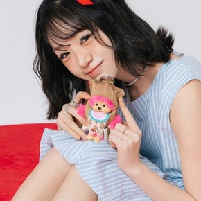 LPK Mini Multi Pouch Monchhichi Girl Beige with Ribbon Wappen Red
