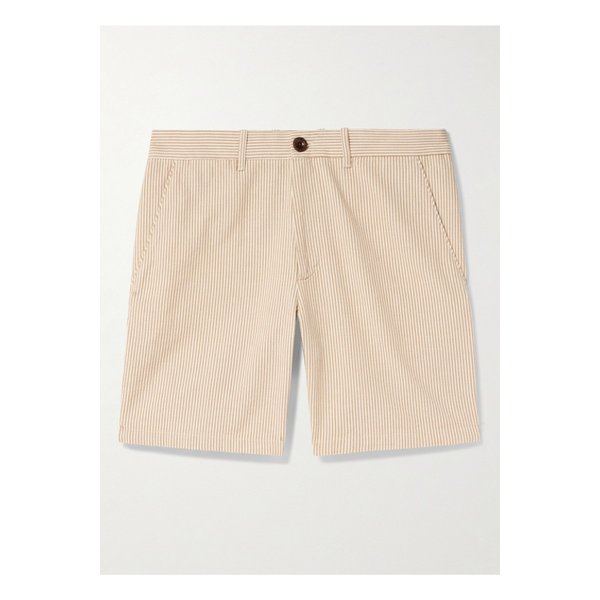 슬림핏 스트레이트 스트라이프 코튼 버뮤다 쇼츠 뉴트럴