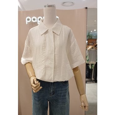 파프리카 루미앤플로린넨혼방 스탠카라 반팔 점퍼SK2JP702J