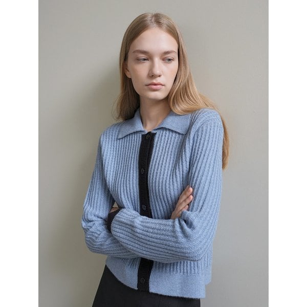 [리퍼브] COLOR BLOCK CARDIGAN / BLUE