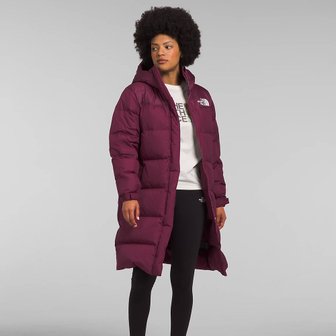 노스페이스 여성 눕시 Nuptse 파카 롱 패딩 자켓 Boysenberry