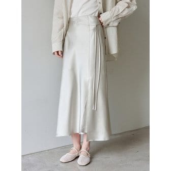 앳코너 Strap Glossy Satin Maxi Skirt Mint AT6SKA015MN