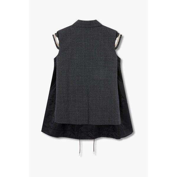 여성 글렌 체크 테일러드 베스트 6415301121000