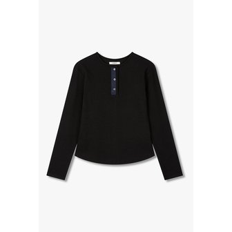 STUDIO TOMBOY 골지 배색 헨리넥 롱슬리브 티셔츠 9106122103099