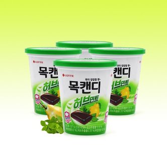  롯데제과 용기형 목캔디 허브민트 122g x 4개