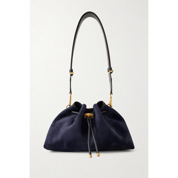 신치 미디엄 가죽 트리밍 스웨이드 숄더백 46376663162955455