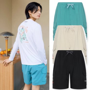 디스커버리 [24S/S] 디스커버리 DMSB75043 프레시벤트 남성 메인크루 카고 반바지 & 보드숏 수영복 래쉬가드