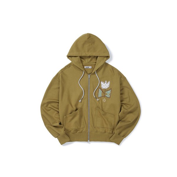 Gardener hoodied zip-up / Olive