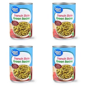 그레이트밸류 프렌치스타일 그린빈스 Canned French Style Green Beans 411g 4개