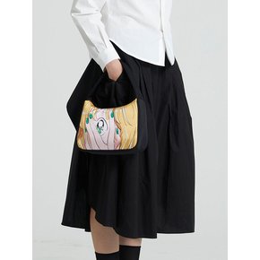 LAYERED PINTUCK SKIRT BLACK