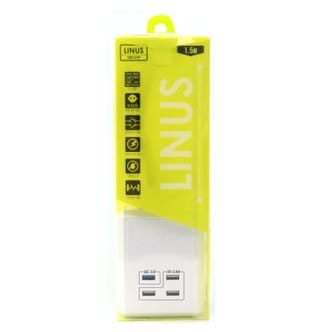  라이너스 고속충전 USB 큐브멀티탭 3구 4포트 1.5M