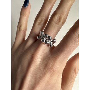 [925silver] Two flower ring