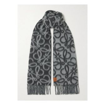 로에베 프린지 자카드 니트 스카프 블루 1647597327565072