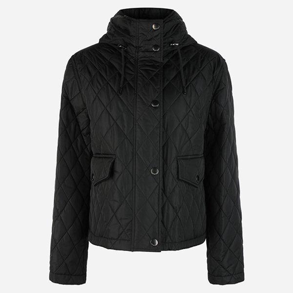 [시흥점] 6S 8110329 A1189 여성 크롭 퀼팅 나일론 후드 자켓 블랙