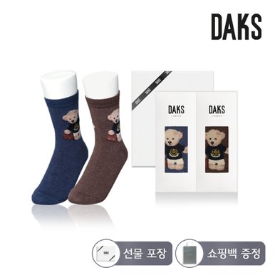 닥스양말 숙녀 면중목 곰돌이 2족세트 DK24450