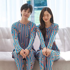 오버핏 피치라운드 긴팔세트(WD303) 스트라이프 잠옷 택1