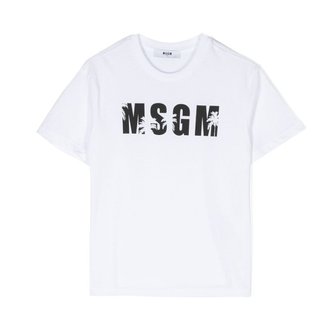 MSGM 24SS 키즈 로고 프린팅 티셔츠 S4MSJBTH205 001