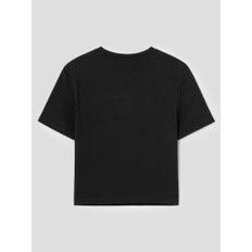 코튼 스판 반소매 크롭 티셔츠  블랙 (324742LY25)