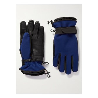 몽클레르 몽클레어 플리스 안감 가죽 스트레치 트윌 스키 장갑 블루 27086482323536812