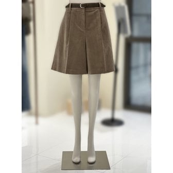CC콜렉트 [부산점] [씨씨콜렉트] 벨티드 핀턱 코듀로이 하프 팬츠 (E254MSA128)