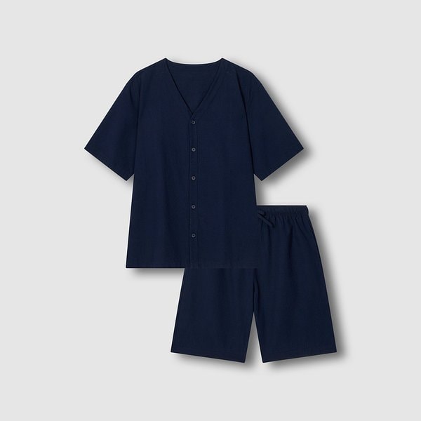 남 시어서커 브이넥 5부 파자마 세트 J216201176056