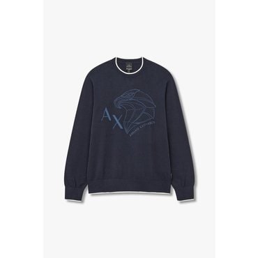 ARMANI EXCHANGE AX 남성 이글 그래픽 크루넥 풀오버(A414132003)네이비