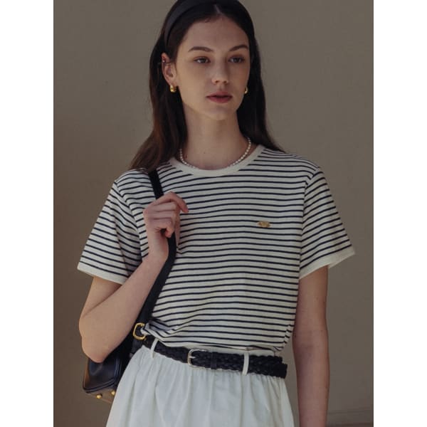 Cotton stripe T-shirt(2color)