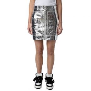 4776183 Zadig  Voltaire John Metallic Leather Miniskirt