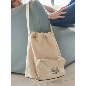 방수)Nylon shoulder bag_ Ivory