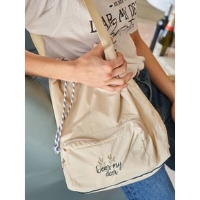 방수)Nylon shoulder bag_ Ivory