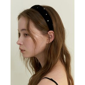 cubic metal ball mix velvet headband