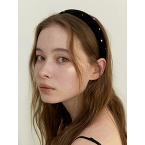 cubic metal ball mix velvet headband