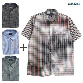 SMJ525 반팔 셔츠 기획 1+1 남자 남방 중년 남성 반팔셔츠 2장