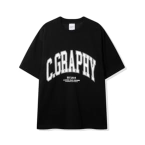 C.GRAPHY 아치로고 반소매 티셔츠-블랙 (CBEUUTS0090)