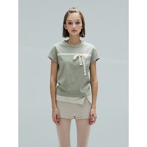 ROSE LACE VINTAGE T - KHAKI