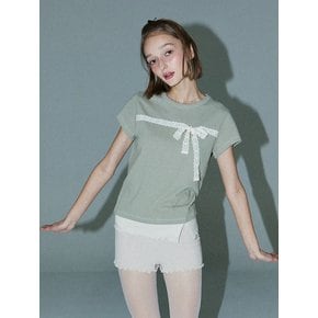 ROSE LACE VINTAGE T - KHAKI