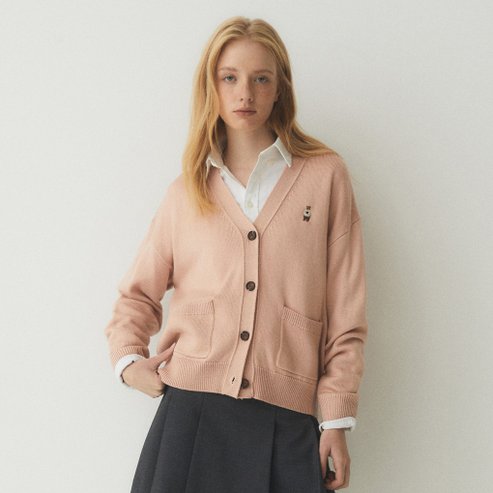 후아유 Steve Loose-fit V-neck Cardigan WHCKE4T82F