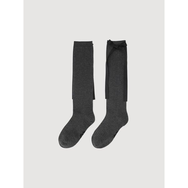 Ribbon Point Knee Socks (Dark grey) LXLAX26160GYD