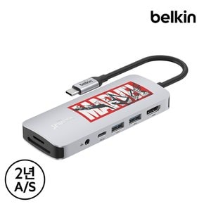 마블 스파이더맨 USB-C 7in1 멀티 포트 허브 어댑터 USB 3.2 HDMI 4K 60Hz AVC009qcMV