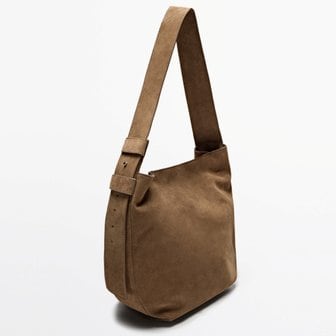  [Massimo Dutti Suede leather bag] 마시모두띠 스웨이드 레더 숄더백 토트백 Beige