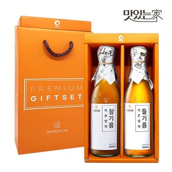  50년전통 대현상회 저온압착 참기름 들기름 350ml 선물세트 (선물케이스포장)