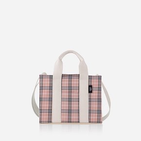 [핑크 체크 캔버스백] Pink Check Canvas Bag