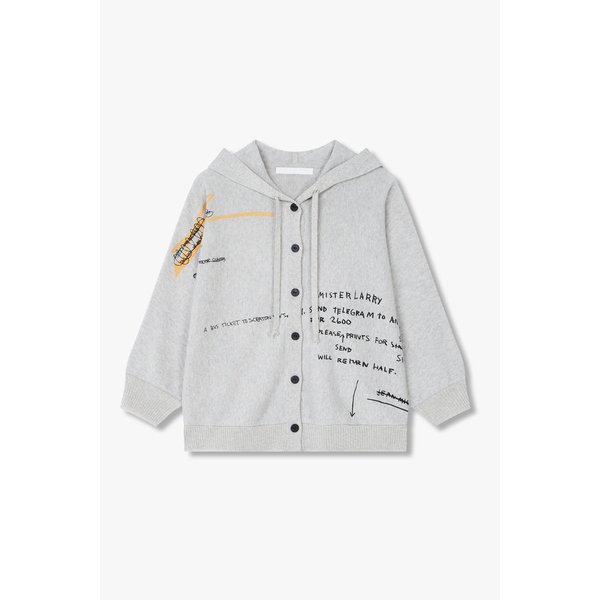 [BASQUIAT] 레터링 니트 후디드 가디건 7115250RC1172