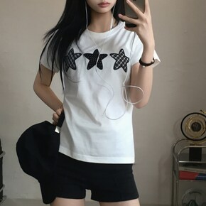 스타 별 패치 반팔티셔츠 5color