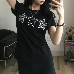 스타 별 패치 반팔티셔츠 5color