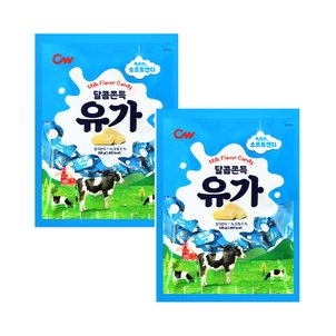 너만아는과자점 CW 청우 달콤쫀득 유가 카라멜 350g x 2개  /대용량 우유캬라멜