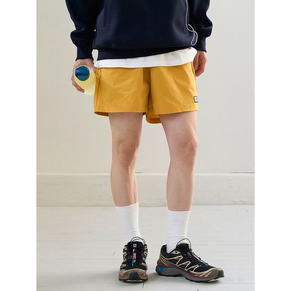 Basic Logo Label Light Summer Shorts (mustard) CSOp-218 [Unisex]