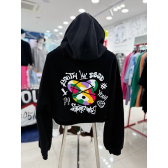더블제이디 [여주점] 곰돌이 부클자수 크롭 후드티 JGZK30905