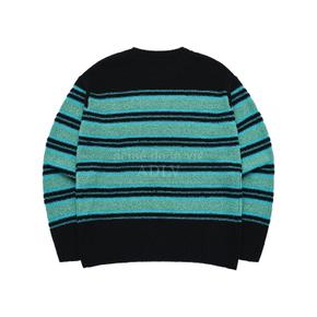 SYMBOL LOGO RIVET STRIPE TERRY KNIT BLACK 심볼스트라이프 블랙 KNSRST-MNT